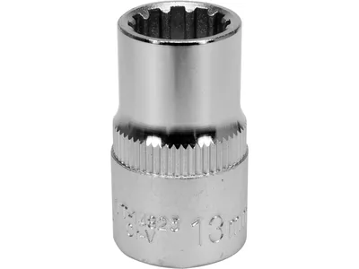 Головка торцева YATO : квадрат 1/2", SPLINE M13 мм, L= 38 мм. CrV [Блістер]