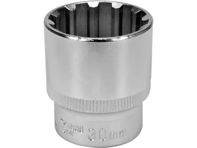 Головка торцева YATO : квадрат 1/2", SPLINE M30 мм, L= 42 мм. CrV [Блістер]