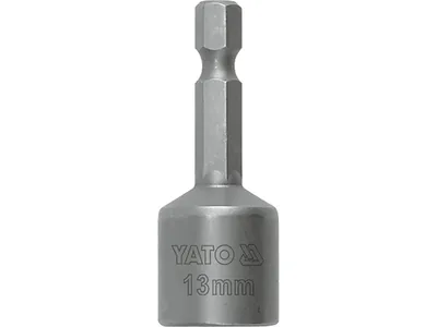 Насадка торцева магнітна 6-гранна YATO : HEX М12 x 48 мм. HEX Ø= 1/4"