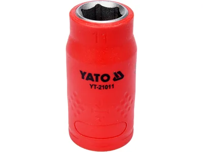Головка торц. діелектр. 6-гранна YATO : квадрат 3/8", М= 11 мм, L= 45/28 мм,VDE корпус до 1000V (DW)