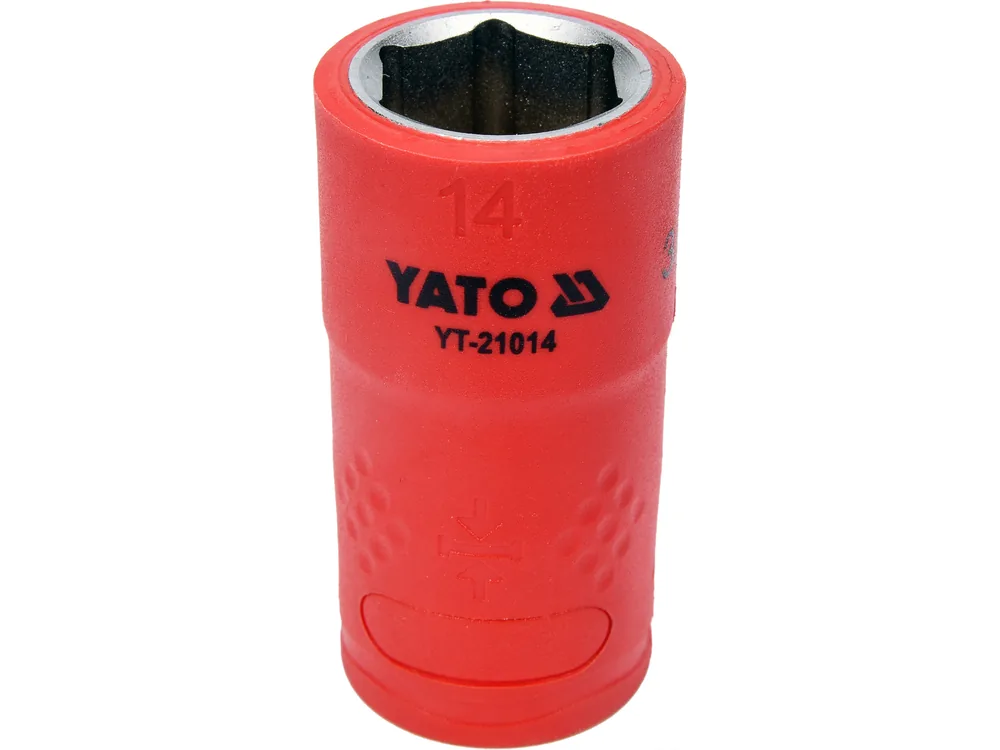Головка торц. діелектр. 6-гранна YATO : квадрат 3/8", М= 14 мм, L= 45/28 мм,VDE корпус до 1000V(DW)