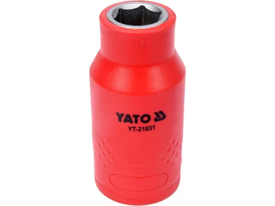 Головка торц. діелектр. 6-гранна YATO : квадрат 1/2", М= 11 мм, L= 55/38 мм,VDE корпус до 1000V (DW)