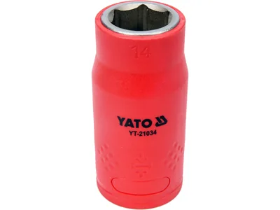 Головка торц. діелектр. 6-гранна YATO : квадрат 1/2", М= 14 мм, L= 55/38 мм,VDE корпус до 1000V (DW)