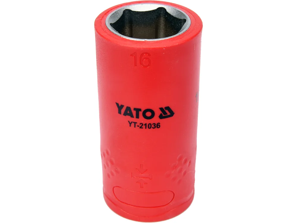 Головка торц. діелектр. 6-гранна YATO : квадрат 1/2", М= 16 мм, L= 55/38 мм,VDE корпус до 1000V (DW)