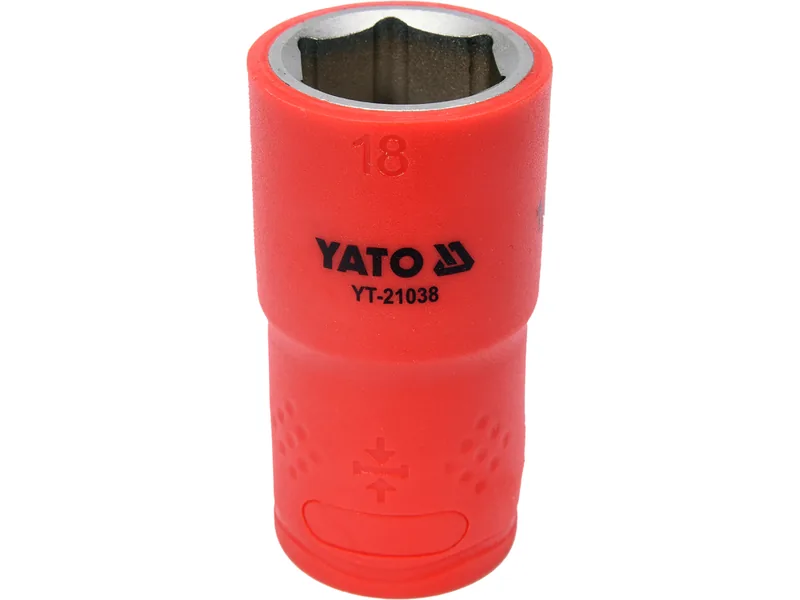 Головка торц. діелектр. 6-гранна YATO : квадрат 1/2", М= 18 мм, L= 55/38 мм,VDE корпус до 1000V (DW)