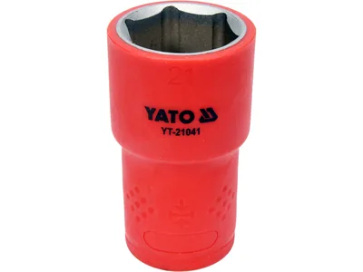 Головка торц. діелектр. 6-гранна YATO : квадрат 1/2", М= 21 мм, L= 55/38 мм,VDE корпус до 1000V (DW)