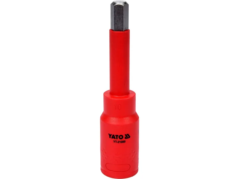 Головка торцева 6-гранна електрика YATO : квадрат 1/2" HEX 10 х 120 мм, VDE до 1000В (DW)