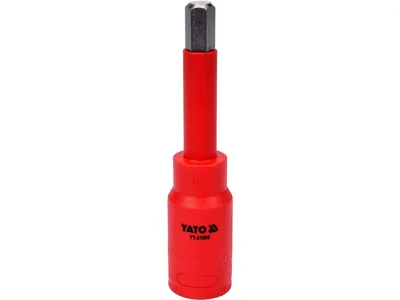 Головка торцева 6-гранна електрика YATO : квадрат 1/2" HEX 10 х 120 мм, VDE до 1000В (DW)