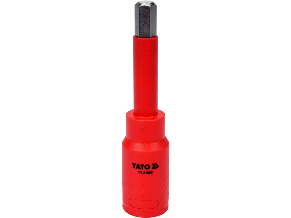 Головка торцева 6-гранна електрика YATO : квадрат 1/2" HEX 10 х 120 мм, VDE до 1000В (DW)