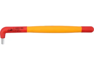 Ключ шестигранний електрика VDE YATO : тип "Г", М3 мм, L= 130x25 мм, до 1000V(DW)
