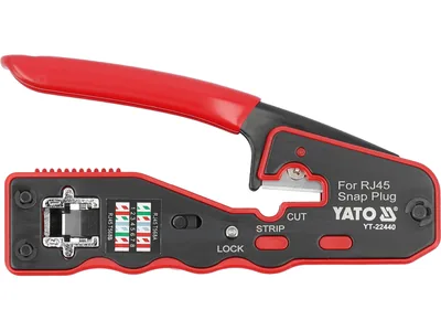 Кліщі для обтискання і зачистки кабелів YATO : RJ45,  L=135 мм