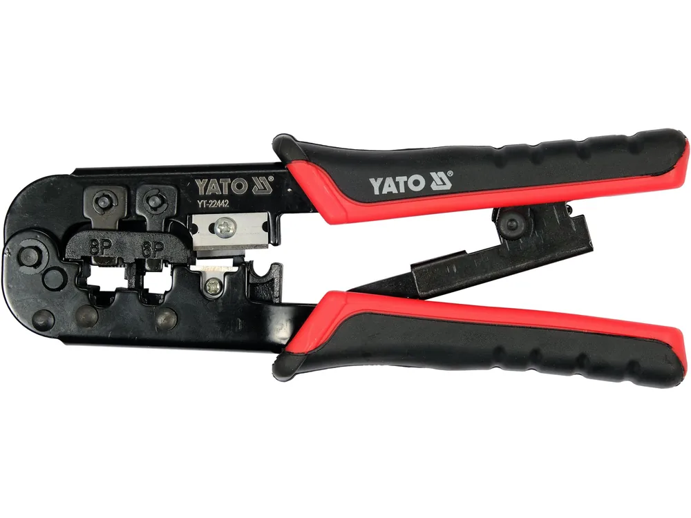 Кліщі для обтискання і зачистки кабелів YATO : RJ45, RJ11, L=190 мм