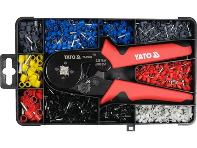 Кліщі для затискання втулкових наконечників провідн-в YATO L= 175мм, з наконечн. 0.25-10 мм² 1200 шт