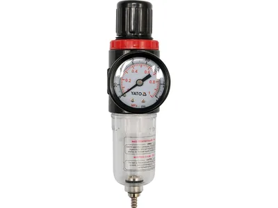 Фільтр пневматичний з редуктором і манометром YATO : 1/4", max. P= 0.93 MPa  60°max