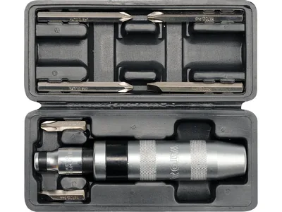 Викрутка реверсивна ударна YATO : квадрат 1/2", 7 насадок. 5/16" СrV