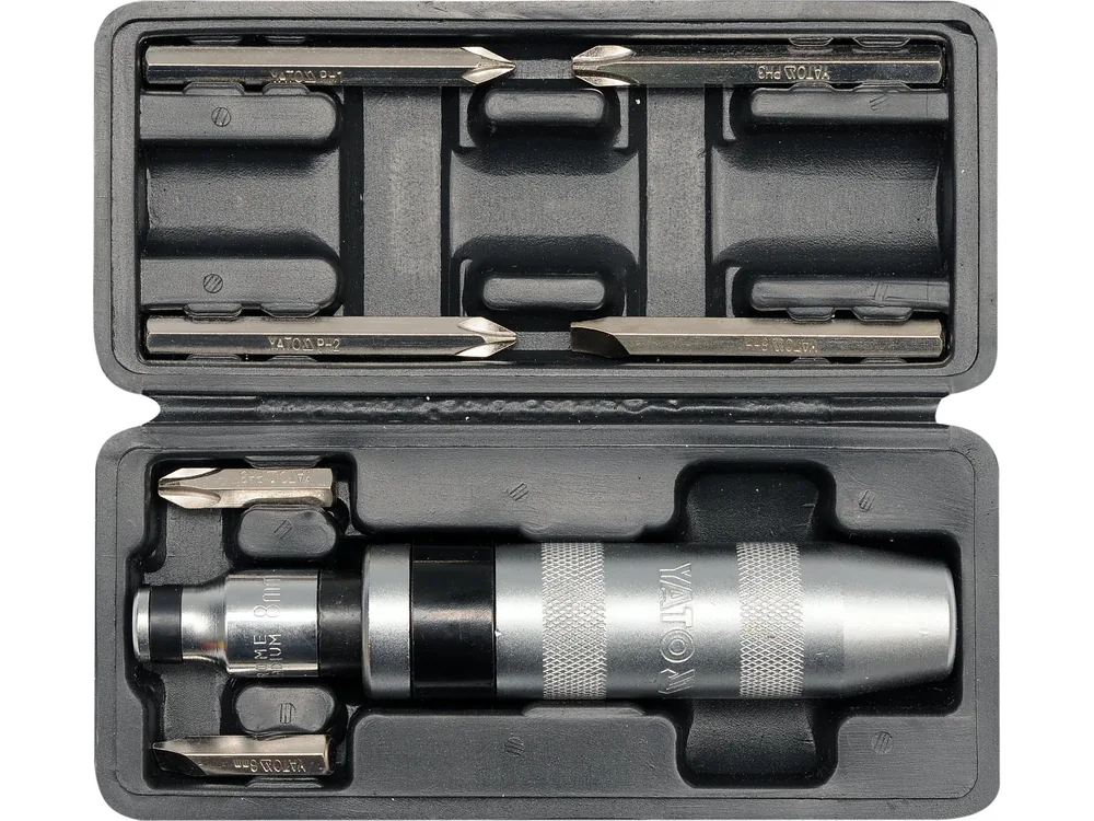 Викрутка реверсивна ударна YATO : квадрат 1/2", 7 насадок. 5/16" СrV