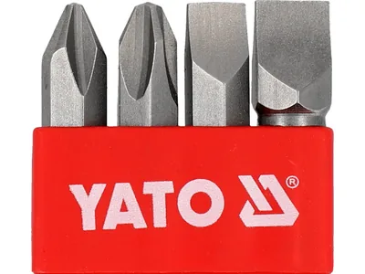 Викруткові вставки ударні YATO: хрест. і плаский шліци: PH2/3 і S8/10х36мм, HEX Ø= 5/16" 4шт