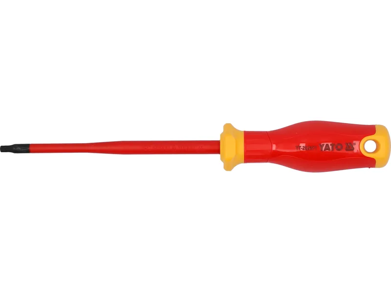 Викрутка з шліцом TORX діелектрична ізольована YATO: T20х 125/ 223 мм, оголений шліц- 17 мм