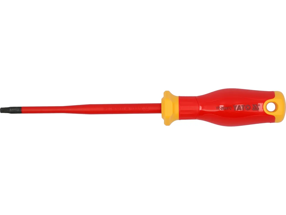 Викрутка з шліцом TORX діелектрична ізольована YATO: T25х 125/ 223 мм, оголений шліц- 17 мм
