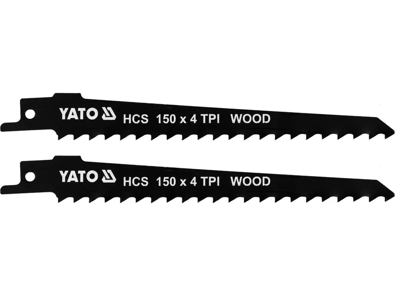 Полотна по дереву, до шаблевої пили YATO : l= 150 мм, h= 1.2 мм, 4 зуби/1", 2 шт.