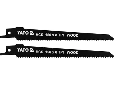 Полотна по дереву, до шаблевої пили YATO : l= 150 мм, h= 1 мм, 8 зубів/1", 2 шт.