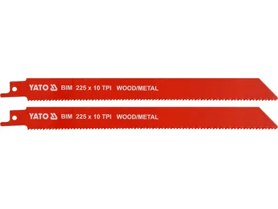 Полотна по дереву і металу, бі-металеві, до шаблевої пили YATO: l=225мм, h=1мм, 10 зубів/1" 2 шт