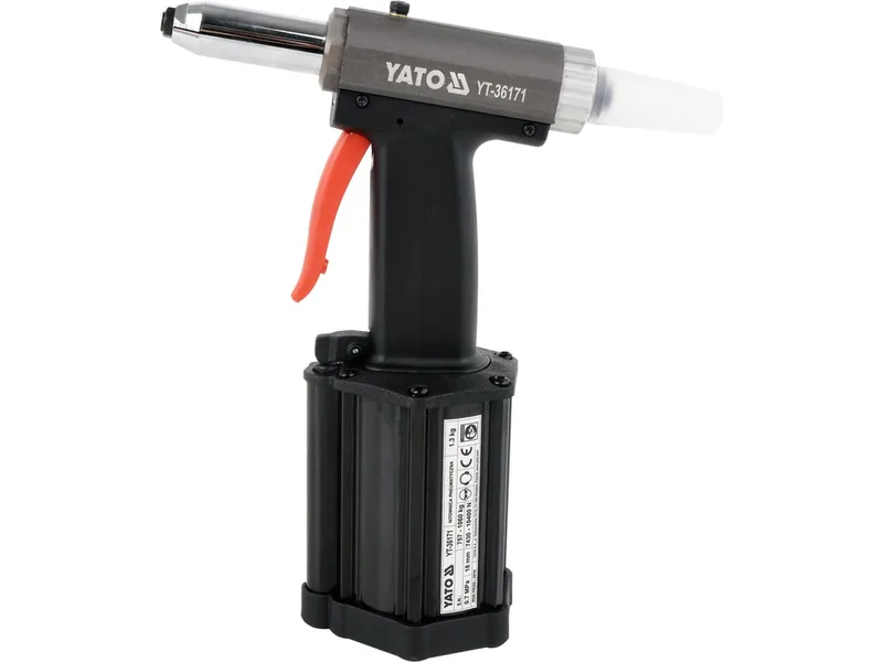 Пневмозаклепочник YATO для нітів Ø= 2,4; 3,2; 4,0; 4,8; 5,0 мм, 54 л/хв