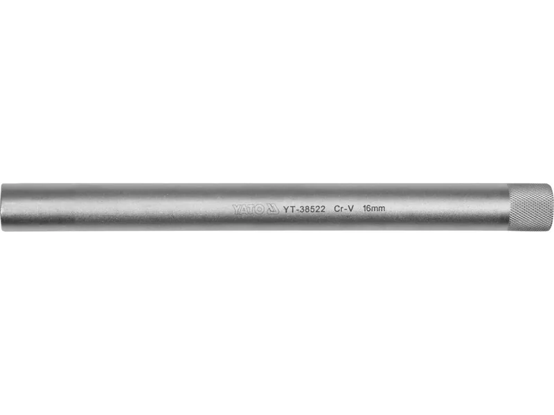 Головка торцева 12-гранна до свічок двигунів YATO : квадрат 3/8", M16 L= 250 мм, Cr-V