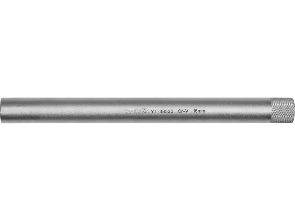 Головка торцева 12-гранна до свічок двигунів YATO : квадрат 3/8", M16 L= 250 мм, Cr-V