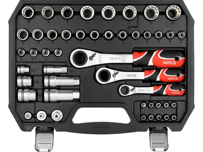Набір головок торцевих SPLINE YATO квадрат 1/4", 3/8", 1/2",