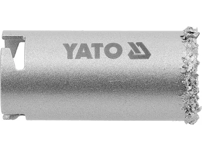 Свердло корончате з вольфраму YATO по бетоні, цеглі, кераміці, силікаті Ø=33мм, l= 65мм