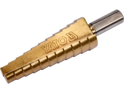 Свердло конічне ступінчасте титанове по металу YATO : Ø= 10-20 мм, HSS 4241, L= 75/52 мм