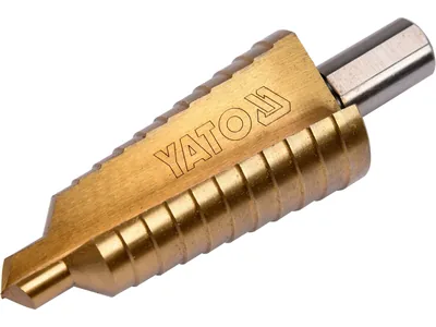 Свердло конічне ступінчасте титанове по металу YATO : Ø= 10-30 мм, HSS 4241, L= 87/60 мм