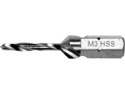Свердло-мітчик YATO М3 х 0.5 мм, HSS М2, HEX-1/4", l= 36/5 мм