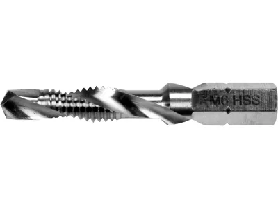Свердло-мітчик YATO М6 х 1 мм, HSS М2, HEX-1/4", l= 44/8 мм