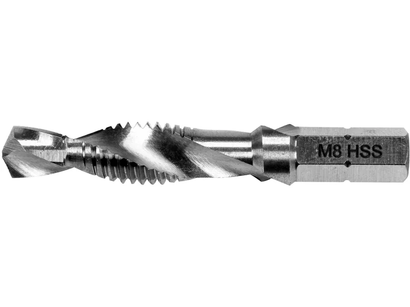 Свердло-мітчик YATO М8 х 1.25 мм, HSS М2, HEX-1/4", l= 51/11 мм