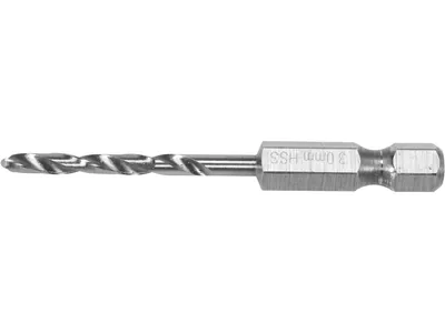 Свердло по металу YATO: HSS6542, Ø=3мм, HEX-1/4", l=61/31мм, для нержав., конструкт.,легов.сталі(DW)