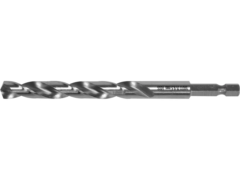 Свердло по металу YATO: HSS6542, Ø=9.5мм, HEX-1/4",l=125/81мм,для нержав.,конструкт.,легов.сталі(DW)