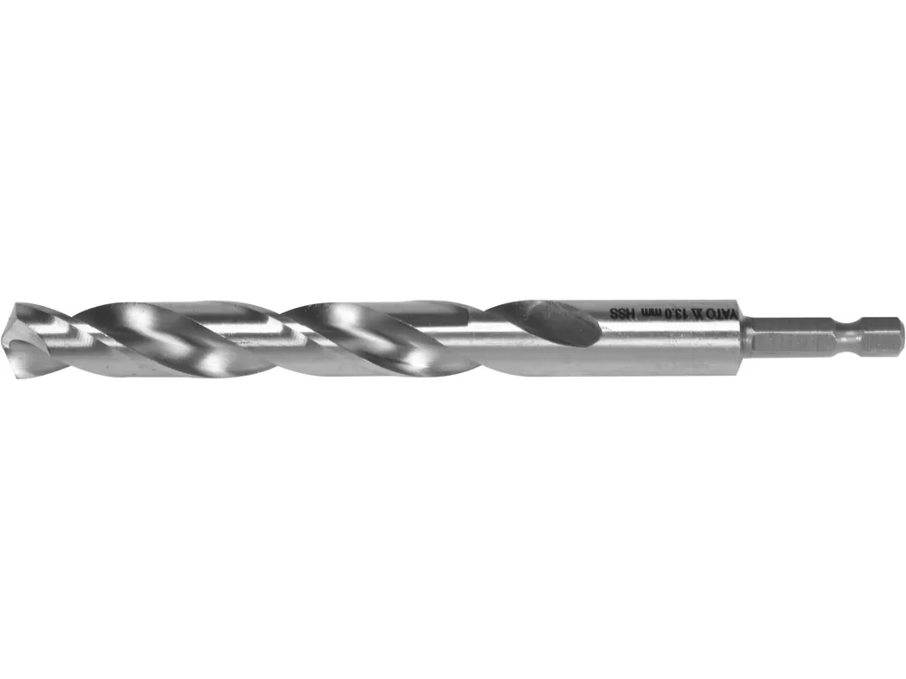 Свердло по металу YATO: HSS6542, Ø=13мм, HEX-1/4",l=151/101мм,для нержав.,конструкт.,легов.сталі(DW)