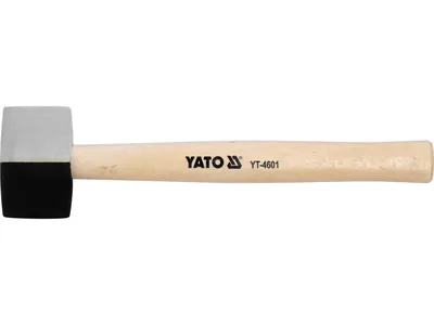 Молоток гумовий YATO 2-шаровий Ø= 49 мм з дерев. ручкою, m= 340 г, l= 290 мм