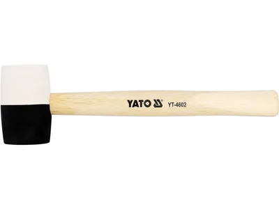 Молоток гумовий YATO 2-шаровий Ø= 50 мм з дерев. ручкою, m= 370 г, l= 300 мм
