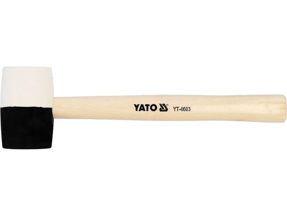 Молоток гумовий YATO 2-шаровий Ø= 58 мм з дерев. ручкою, m= 580 г, l= 340 мм