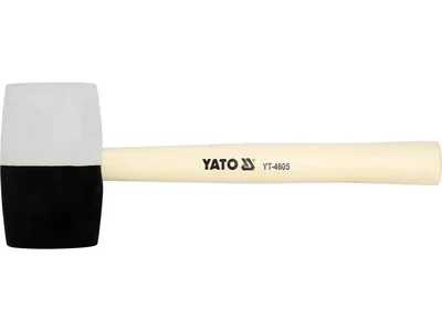 Молоток гумовий YATO 2-шаровий Ø= 72 мм з дерев. ручкою, m= 980 г, l= 345 мм