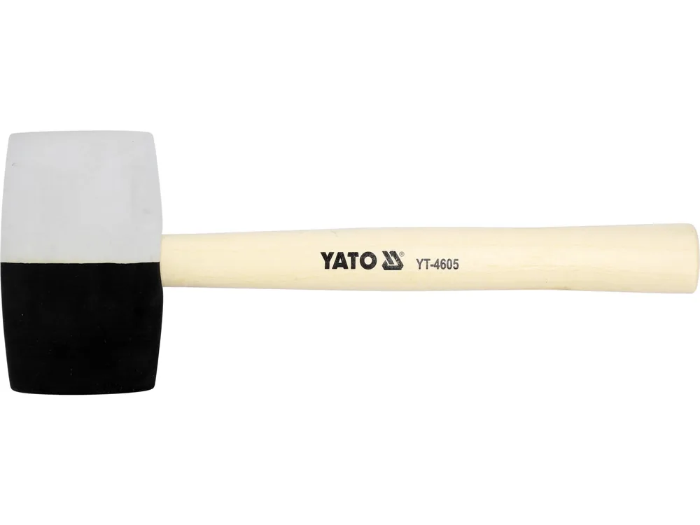 Молоток гумовий YATO 2-шаровий Ø= 72 мм з дерев. ручкою, m= 980 г, l= 345 мм