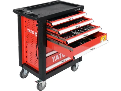 Шафа з інструментами YATO, на колесах, 6 шуфляд, 97x 77x 47 cм, набір 185 шт.