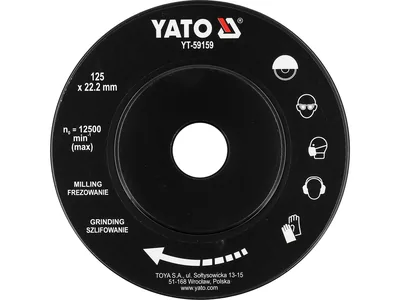 Диск-фреза YATO радіальний до КШМ по дереву, г/к плитах, бетоні Ø=125/22.2 мм, коса радіаль фреза