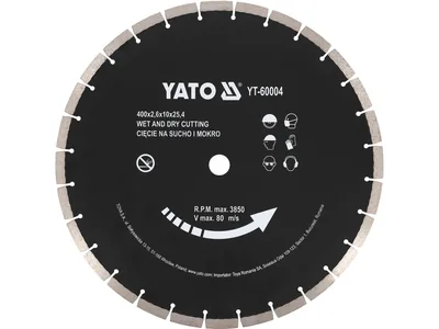 Диск алмазний сегментний по бетону YATO : Ø= 400x 25,4 мм. t= 3,6 мм, до YT-84820