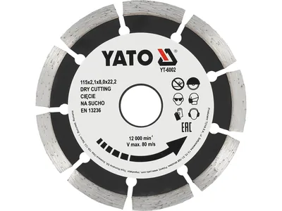 Диск алмазний сегмент YATO : "SEGMENT" Ø= 115x8,0x22,2 мм. H= 2,1 мм