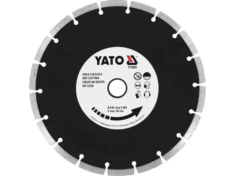 Диск алмазний сегмент YATO : "SEGMENT" Ø= 230x8,0x22,2 мм. H= 2,7 мм