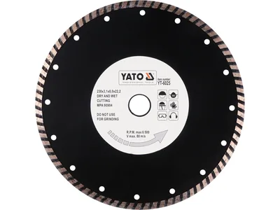 Диск алмазний турбо YATO : "TURBO" Ø= 230x8,0x22,2 мм. H= 3,1 мм